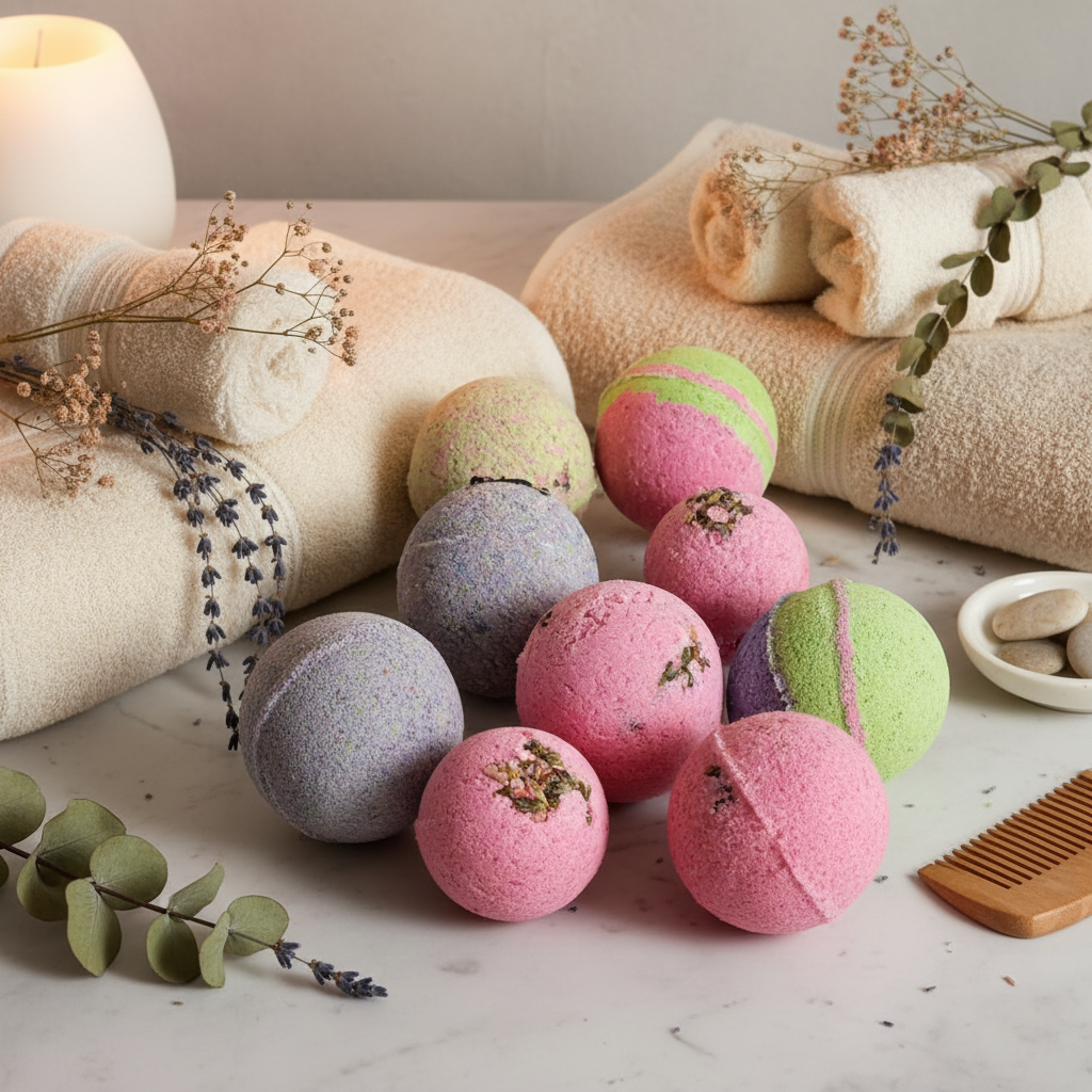 Bath bombs lifestyle shot