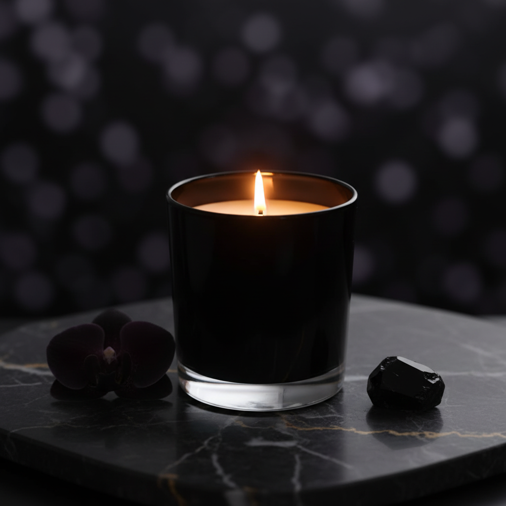 Black Orchid Candle – Lit