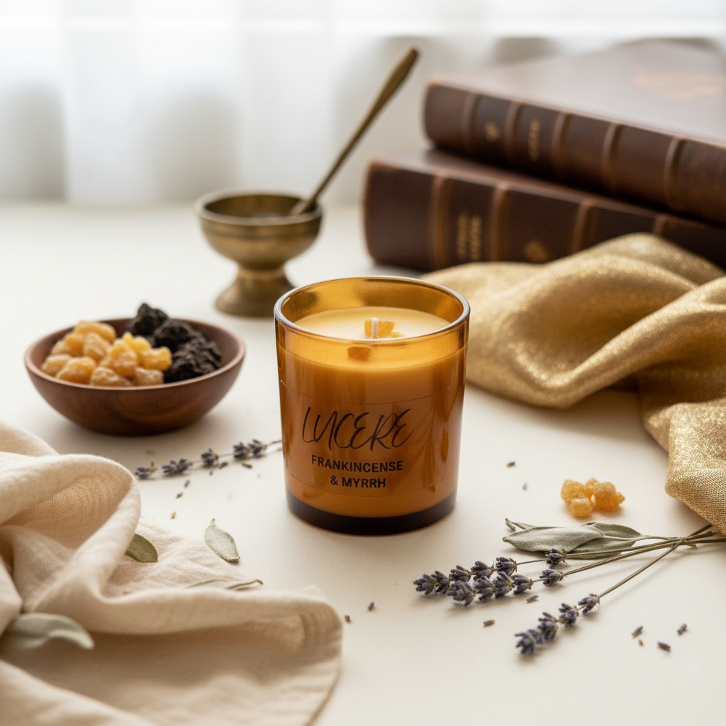 Frankincense & Myrrh candle lifestyle shot