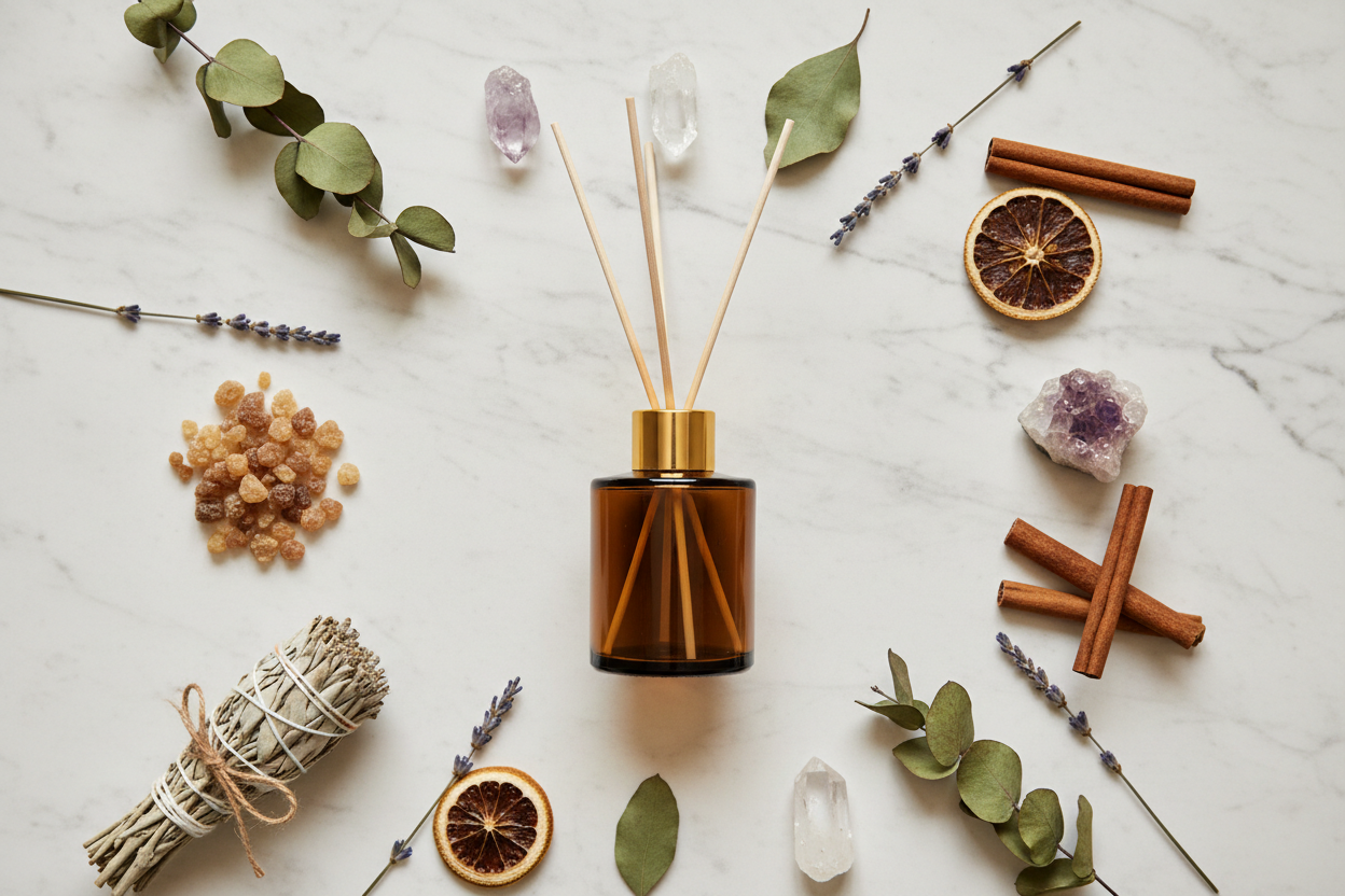 Frankincense & Myrrh Reed Diffuser - Flat Lay