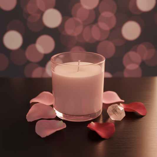 Rose Candle – Pink Container Angle