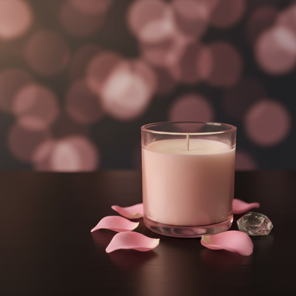 Rose Candle – Pink Container